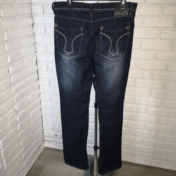 Ring of Fire Men's Size 33/32 Dark Wash Slim Straight Baldwin Ave. Jeans - Picture 2 of 14